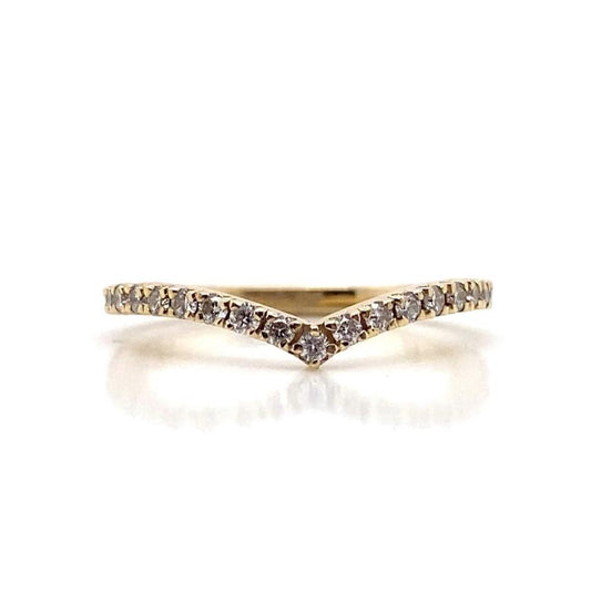 14K YELLOW GOLD .23 CT TW NATURAL ROUND BRILLIANT CURVE BAND (FITS 100-11586)