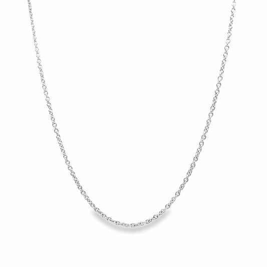 14K WHITE GOLD 18" ROLO STYLE CHAIN 1.9