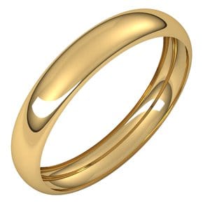 Rings 14K Yellow 3.5 mm Half Round Band Size 4.5