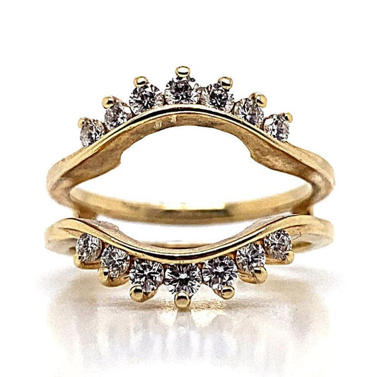 14K YELLOW GOLD 0.50 CT TW GIA CERTIFIED ROUND BRILLIANT DIAMOND RING GUARD