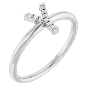 PLATINUM .03 CTW NATURAL DIAMOND INITIAL Y RING