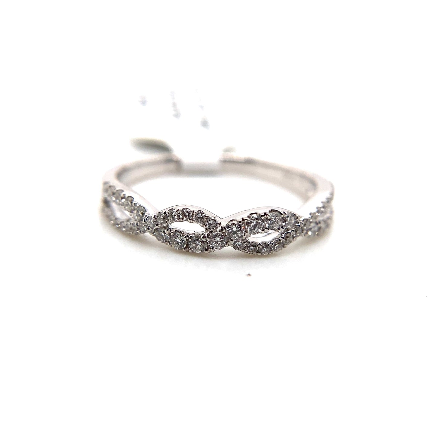 18K WHITE GOLD .29 CT TW NATURAL DIAMOND INFINITY STYLE RING