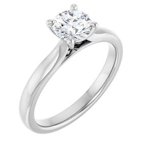 Rings 14K White 5.8 mm Round Solitaire Engagement Ring Mounting