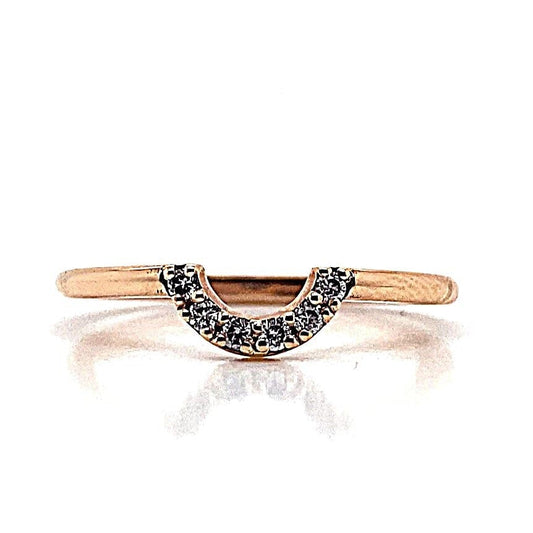 14K ROSE GOLD .08 CT TW CURVE PAVE LADIES NESTING BAND