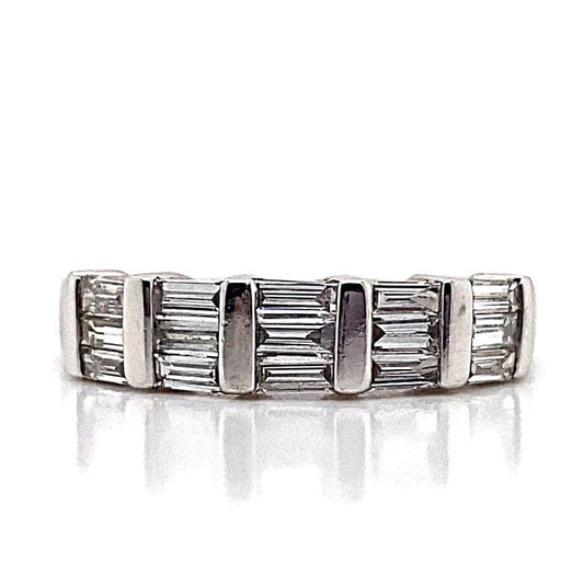 18K WHITE GOLD 3/4 CT TW DIAMOND BAGUETTE CHANNEL SET BAND