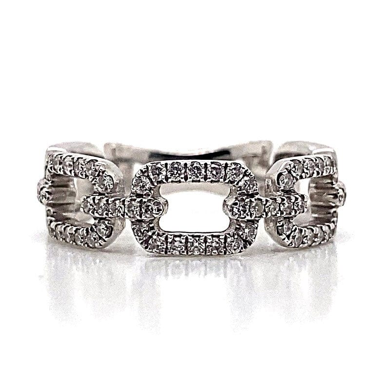 14K WHITE GOLD .55 CT TW DESIGN BAND CHAIN LINK ETERNITY
