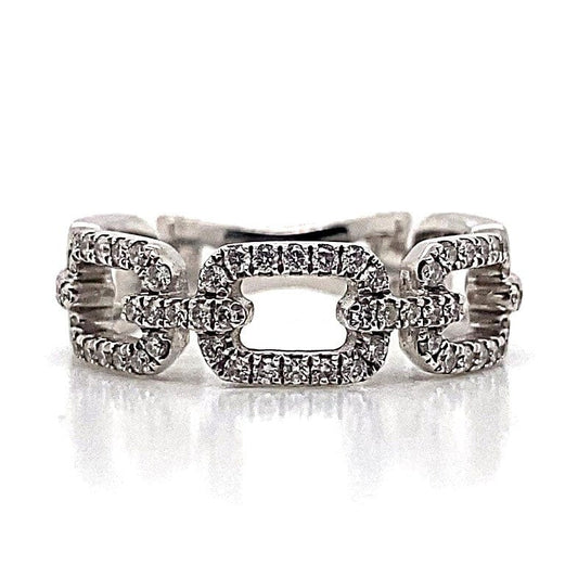 14K WHITE GOLD .55 CT TW DESIGN BAND CHAIN LINK ETERNITY