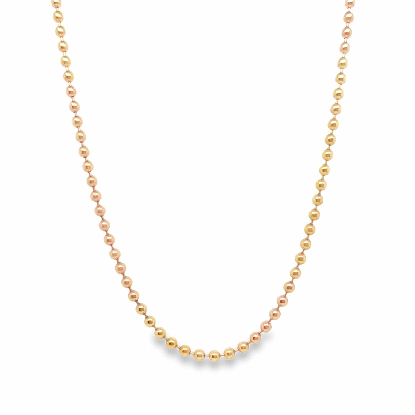 14K ROSE GOLD 26" BEAD CHAIN 8.8G