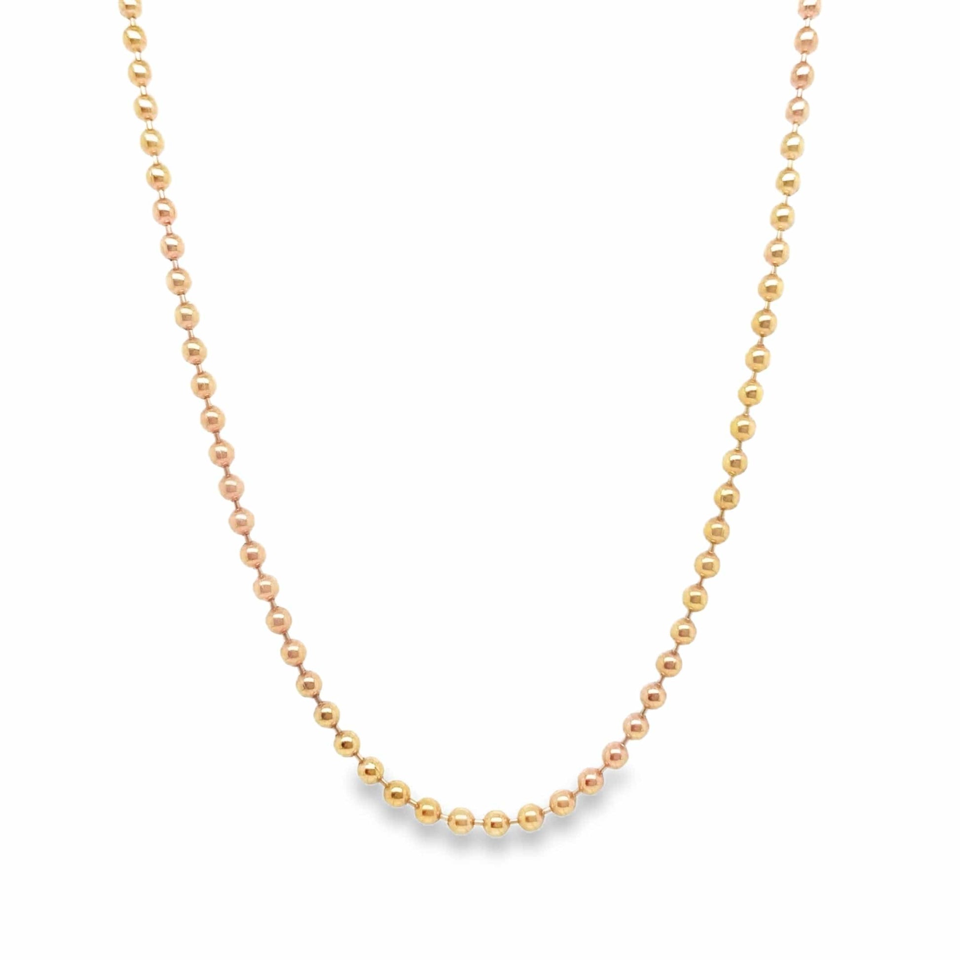 14K ROSE GOLD 26" BEAD CHAIN 8.8G