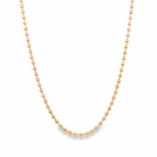 14K ROSE GOLD 26" BEAD CHAIN 8.8G