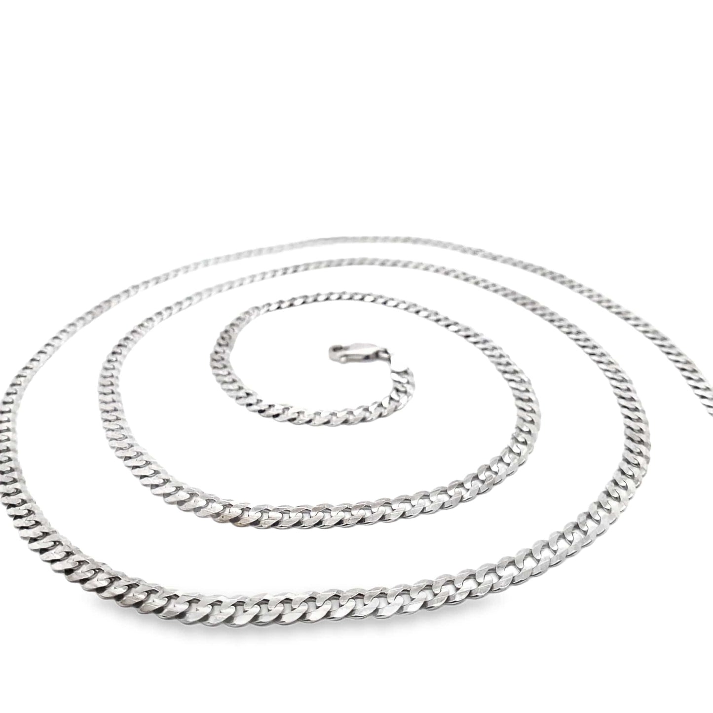 14K WHITE GOLD CURB LINK 16.2 GRAMS 30"