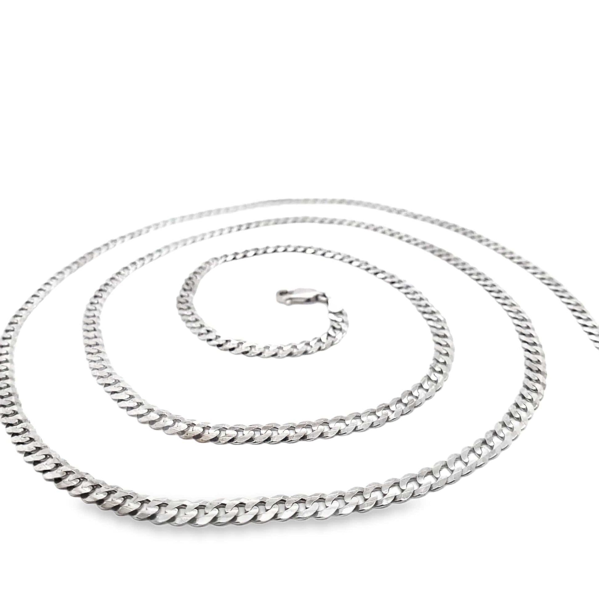 14K WHITE GOLD CURB LINK 16.2 GRAMS 30"