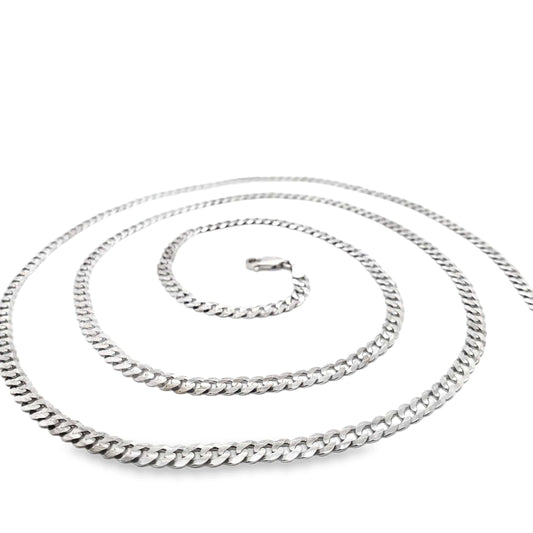 14K WHITE GOLD CURB LINK 16.2 GRAMS 30"
