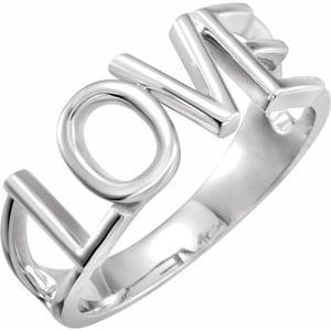 14K WHITE LOVE RING