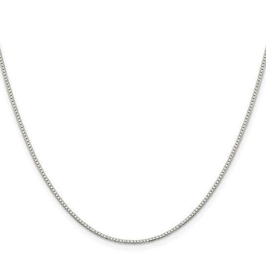 14K WHITE GOLD  1MM BOX STYLE CHAIN 18" LENGTH 3.25 GRAMS