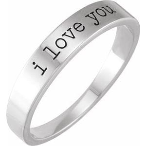 PLATINUM I LOVE YOU STACKABLE RING