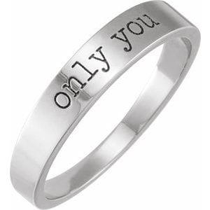 14K WHITE ONLY YOU STACKABLE RING