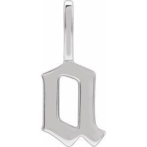 14K WHITE GOTHIC INITIAL A CHARM/PENDANT