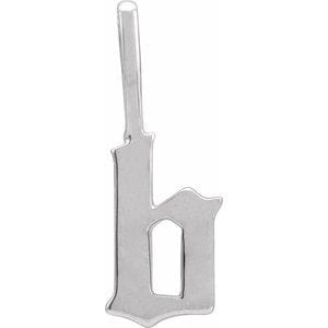 14K WHITE GOTHIC INITIAL B CHARM/PENDANT