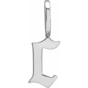14K WHITE GOTHIC INITIAL C CHARM/PENDANT