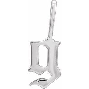 14K WHITE GOTHIC INITIAL G CHARM/PENDANT