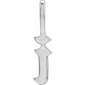 14K WHITE GOTHIC INITIAL I CHARM/PENDANT
