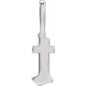 14K WHITE GOTHIC INITIAL T CHARM/PENDANT