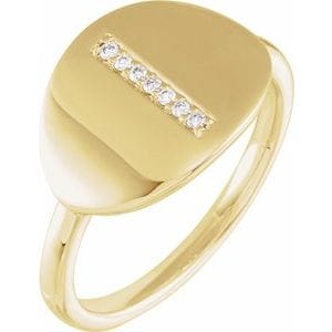 14K YELLOW .04 CTW NATURAL DIAMOND INITIAL I RING