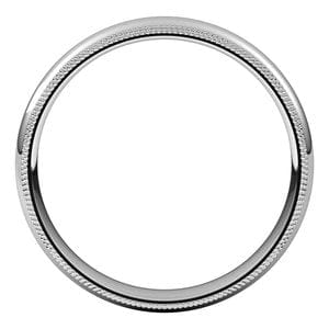 Rings Sterling Silver 4 mm Double Milgrain Comfort-Fit Half Round Band Size 11