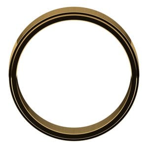 Rings 14K Yellow 7 mm Stepped-Edge Flat Band Size 10