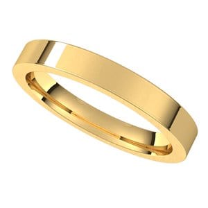 Rings 14K Yellow 3 mm Comfort-Fit Flat Band Size 10