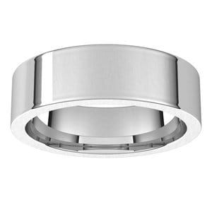Rings 14K White 6 mm Comfort-Fit Flat Band Size 8.5
