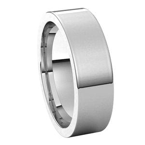 Rings 14K White 6 mm Comfort-Fit Flat Band Size 8.5