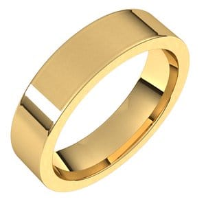 Rings 18K Yellow 5 mm Comfort-Fit Flat Band Size 11.5