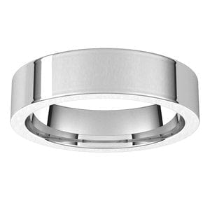 Rings 14K White 5 mm Comfort-Fit Flat Band Size 8.5