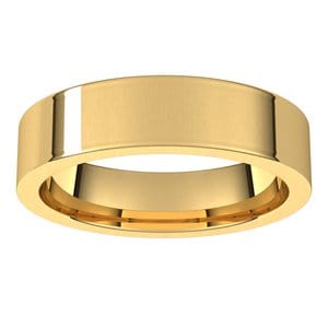 Rings 18K Yellow 5 mm Comfort-Fit Flat Band Size 11.5