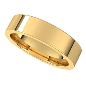 Rings 18K Yellow 5 mm Comfort-Fit Flat Band Size 10.5