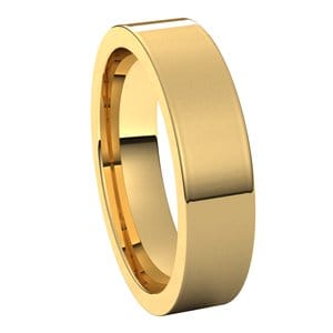 Rings 18K Yellow 5 mm Comfort-Fit Flat Band Size 11.5