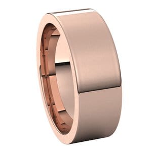 Rings 14K Rose 7 mm Comfort-Fit Flat Band Size 8