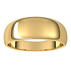 Rings 18K Yellow 7 mm Tapered Half Round Band Size 13