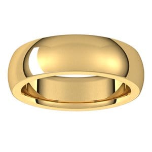 Rings 14K Yellow 6 mm Heavyweight Comfort-Fit Half Round Band Size 10.5
