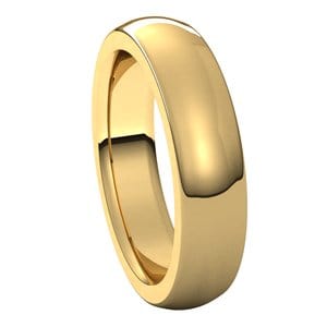 Rings 18K Yellow 5 mm Heavyweight Comfort-Fit Half Round Band Size 8.5