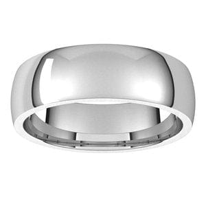 Rings Sterling Silver 6 mm Lightweight Comfort-Fit Half Round Band Size 11