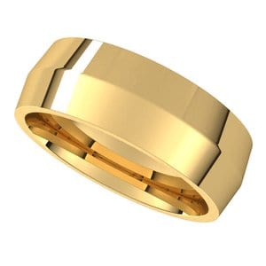 Rings 14K Yellow 7 mm Knife Edge Comfort Fit Band Size 9.5