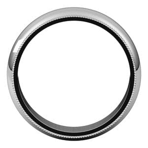 Rings 14K White 6 mm Milgrain Half Round Band Size 8