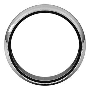 Sterling Silver 7 mm Milgrain Half Round Band Size 14
