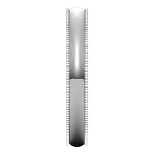 Rings 14K White 3 mm Lightweight Milgrain Comfort-Fit Half Round Band Size 4.5