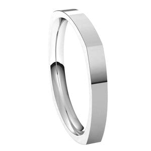 Rings 14K White 2.5 mm Comfort-Fit Square Band Size 10