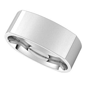 Rings Continuum Sterling Silver 7 mm Comfort-Fit Square Band Size 10