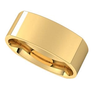 Rings 14K Yellow 7 mm Comfort-Fit Square Band Size 10